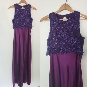 *Vintage* 1990's Steppin Out purple prom dress